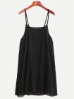 Black Spaghetti Strap Pleated Chiffon Dress