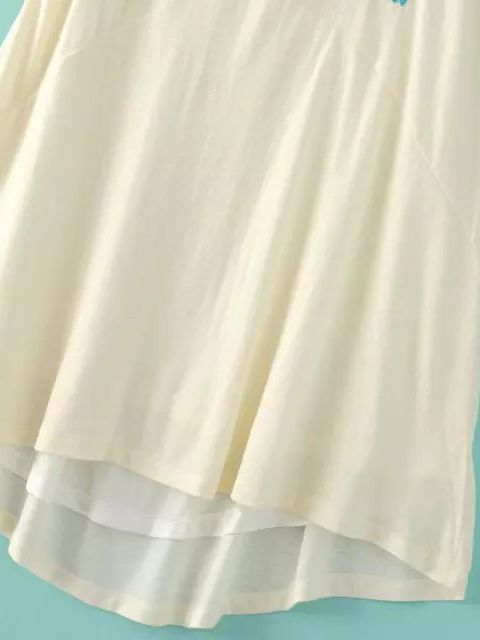 White Flower Embroidery Sleeveless Tent Dress