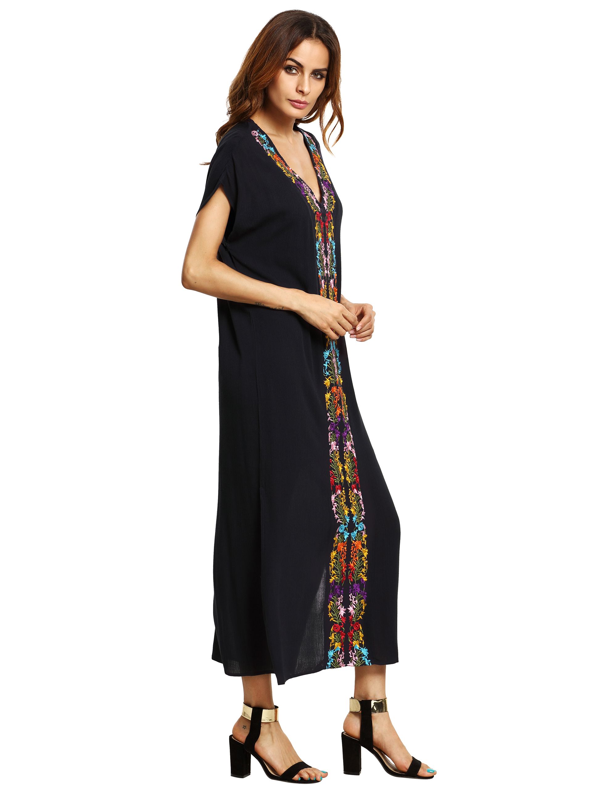 Navy Placement Print Split Side Maxi Dress