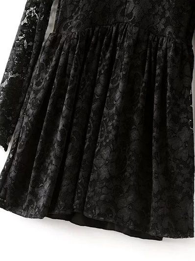 Black V Neck Lace Dress