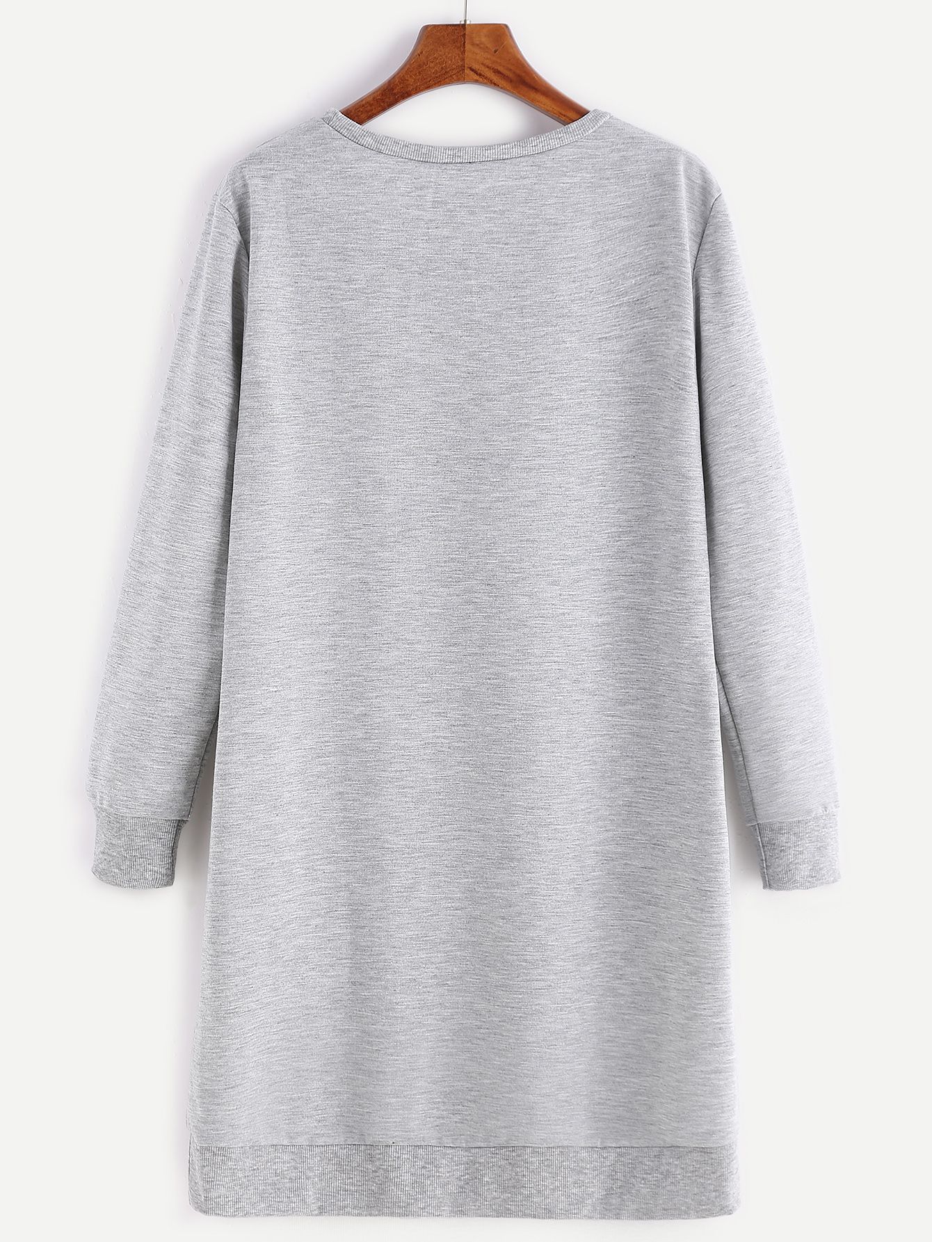 Heather Grey Letter Print Sweatshirt Dress